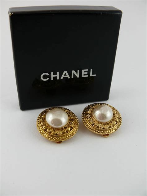 vintage chanel clip on earrings|vintage faux chanel earrings.